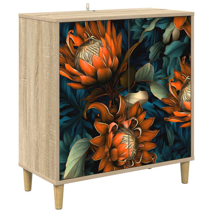 Sideboard LOCHEM Sonoma-ek 69 x 33 x 75 cm Konstruerat trä