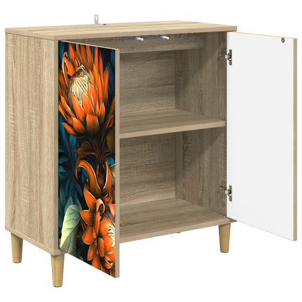 Sideboard LOCHEM Sonoma-ek 69 x 33 x 75 cm Konstruerat trä