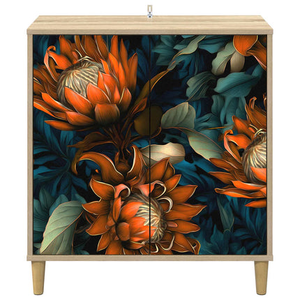 Sideboard LOCHEM Sonoma-ek 69 x 33 x 75 cm Konstruerat trä