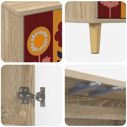 Sideboard ESSEN Sonoma-ek 69 x 33 x 75 cm Konstruerat trä