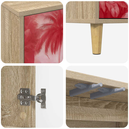 Sideboard AACHEN Sonoma-ek 69 x 33 x 75 cm Konstruerat trä