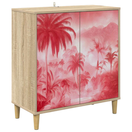 Sideboard AACHEN Sonoma-ek 69 x 33 x 75 cm Konstruerat trä