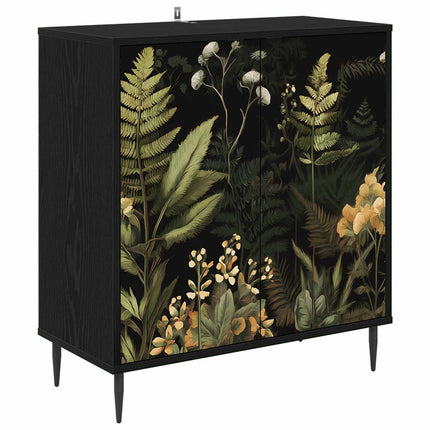 Sideboard RHENEN Svart ek 69 x 33 x 76 cm Konstruerat trä
