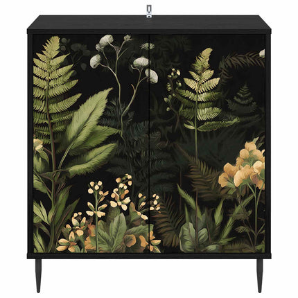 Sideboard RHENEN Svart ek 69 x 33 x 76 cm Konstruerat trä