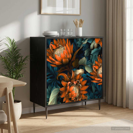 Sideboard LOCHEM Svart ek 69 x 33 x 76 cm Konstruerat trä
