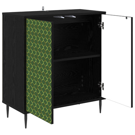 Sideboard GELEEN Svart ek 69 x 33 x 76 cm Konstruerat trä
