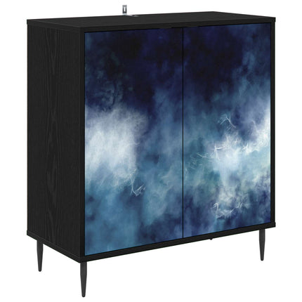 Sideboard RAALTE Svart ek 69 x 33 x 76 cm Konstruerat trä
