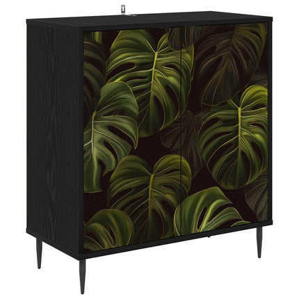 Sideboard ELBURG Svart ek 69 x 33 x 76 cm Konstruerat trä
