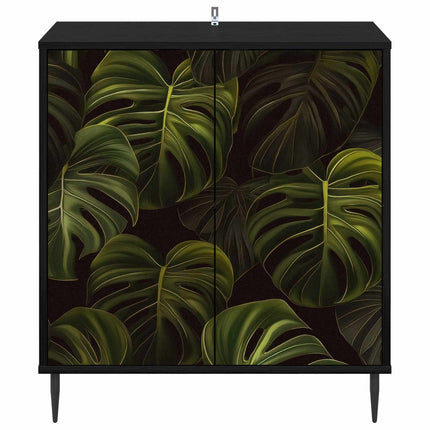 Sideboard ELBURG Svart ek 69 x 33 x 76 cm Konstruerat trä