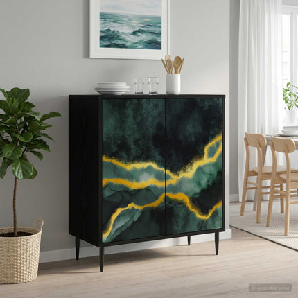 Sideboard WIJHE Svart ek 69 x 33 x 76 cm Konstruerat trä