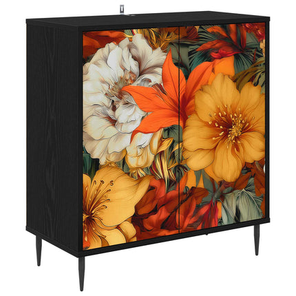 Sideboard GENNEP Svart ek 69 x 33 x 76 cm Konstruerat trä