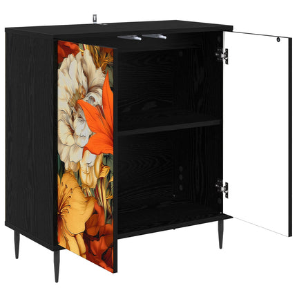 Sideboard GENNEP Svart ek 69 x 33 x 76 cm Konstruerat trä