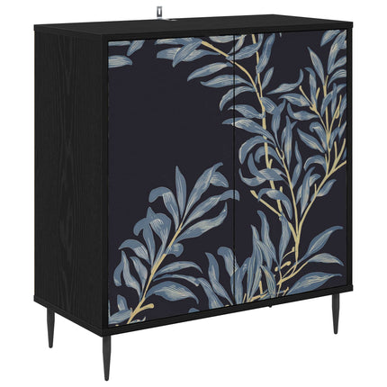 Sideboard DOKKUM Svart ek 69 x 33 x 76 cm Konstruerat trä