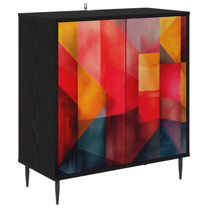 Sideboard HEESCH Svart ek 69 x 33 x 76 cm Konstruerat trä