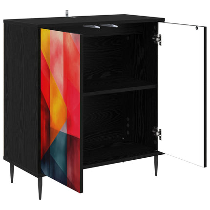 Sideboard HEESCH Svart ek 69 x 33 x 76 cm Konstruerat trä