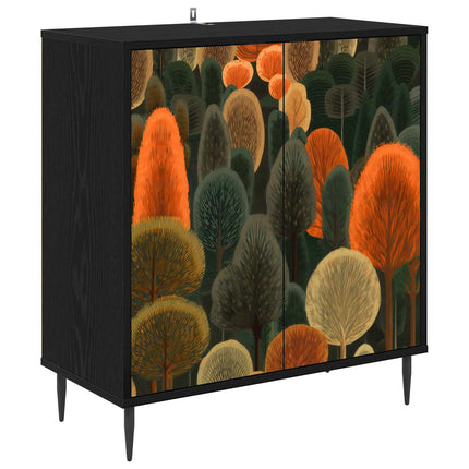 Sideboard ZAANDAM Svart ek 69 x 33 x 76 cm Konstruerat trä