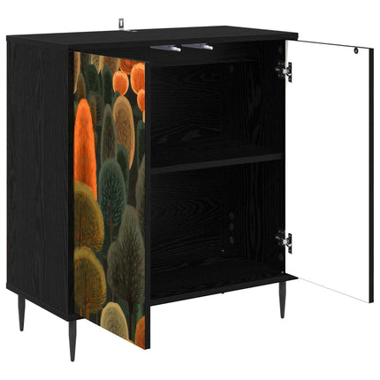 Sideboard ZAANDAM Svart ek 69 x 33 x 76 cm Konstruerat trä