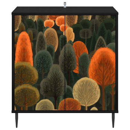 Sideboard ZAANDAM Svart ek 69 x 33 x 76 cm Konstruerat trä