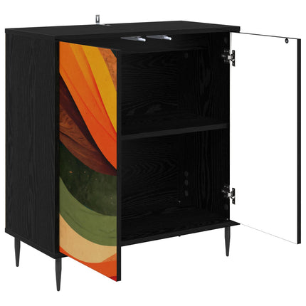 Sideboard BONN Svart ek 69 x 33 x 76 cm Konstruerat trä