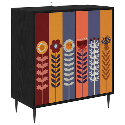 Sideboard ESSEN Svart ek 69 x 33 x 76 cm Konstruerat trä