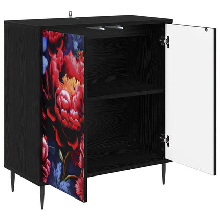 Sideboard KIEL Svart ek 69 x 33 x 76 cm Konstruerat trä
