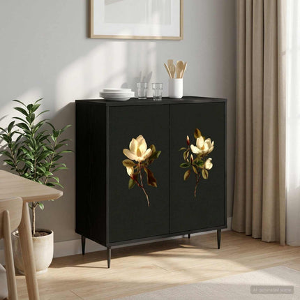 Sideboard BREMEN Svart ek 69 x 33 x 76 cm Konstruerat trä