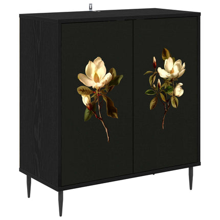 Sideboard BREMEN Svart ek 69 x 33 x 76 cm Konstruerat trä