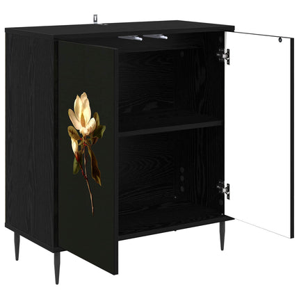 Sideboard BREMEN Svart ek 69 x 33 x 76 cm Konstruerat trä