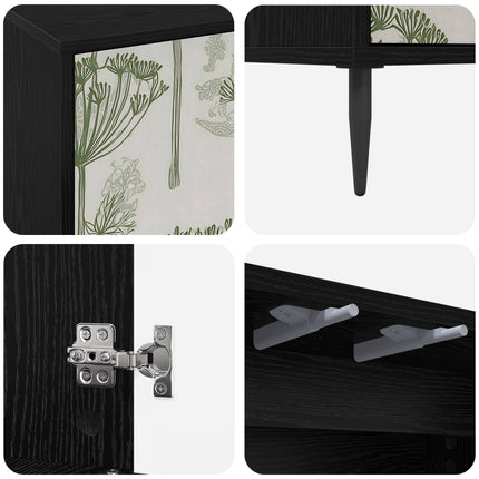 Sideboard GOTHA Svart ek 69 x 33 x 76 cm Konstruerat trä