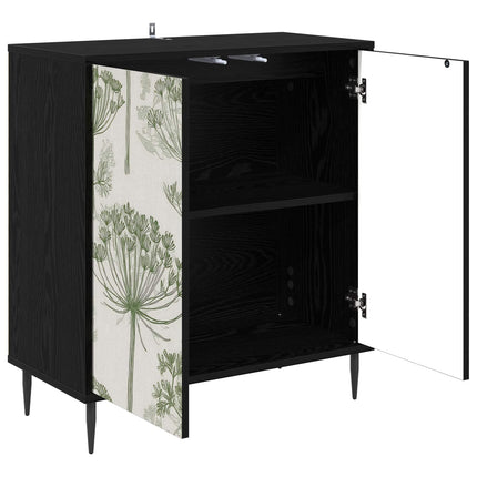 Sideboard GOTHA Svart ek 69 x 33 x 76 cm Konstruerat trä