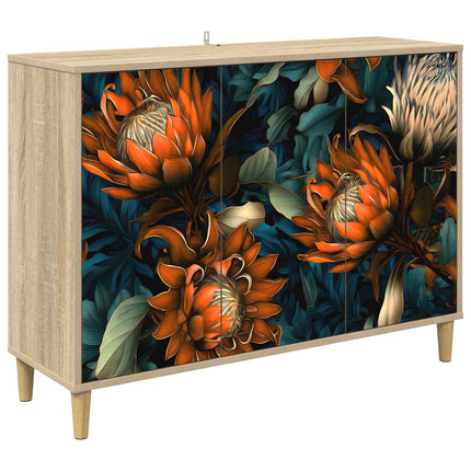 Sideboard LOCHEM Sonoma-ek 102 x 33 x 75 cm Konstruerat trä