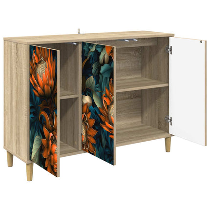 Sideboard LOCHEM Sonoma-ek 102 x 33 x 75 cm Konstruerat trä