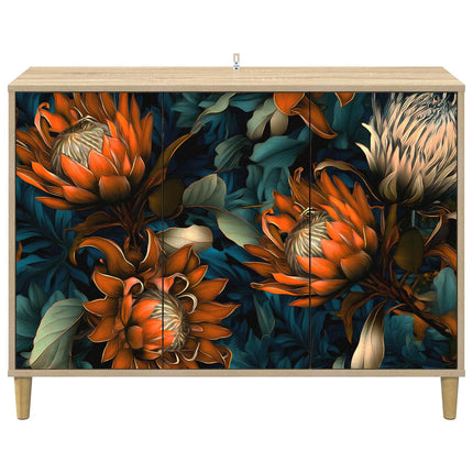 Sideboard LOCHEM Sonoma-ek 102 x 33 x 75 cm Konstruerat trä
