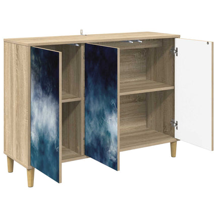 Sideboard RAALTE Sonoma-ek 102 x 33 x 75 cm Konstruerat trä