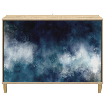 Sideboard RAALTE Sonoma-ek 102 x 33 x 75 cm Konstruerat trä