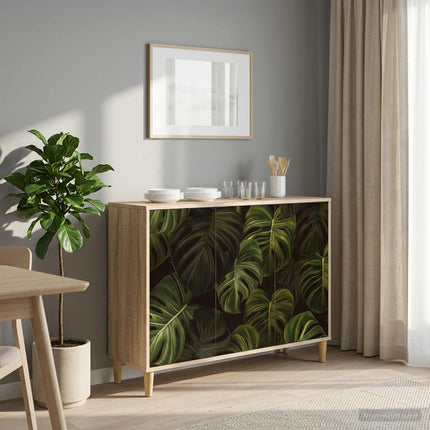 Sideboard ELBURG Sonoma-ek 102 x 33 x 75 cm Konstruerat trä