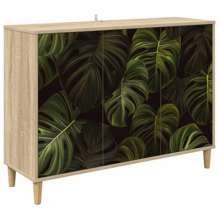 Sideboard ELBURG Sonoma-ek 102 x 33 x 75 cm Konstruerat trä