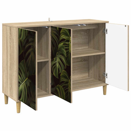 Sideboard ELBURG Sonoma-ek 102 x 33 x 75 cm Konstruerat trä