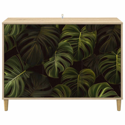 Sideboard ELBURG Sonoma-ek 102 x 33 x 75 cm Konstruerat trä