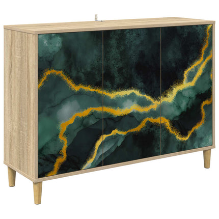 Sideboard WIJHE Sonoma-ek 102 x 33 x 75 cm Konstruerat trä