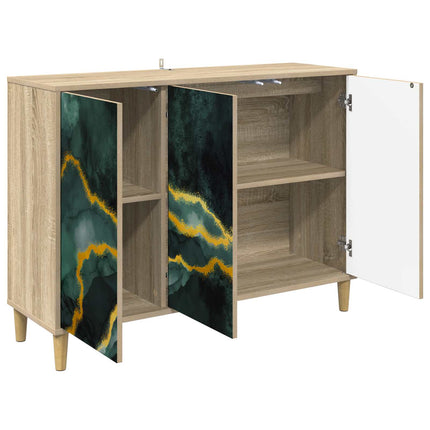 Sideboard WIJHE Sonoma-ek 102 x 33 x 75 cm Konstruerat trä