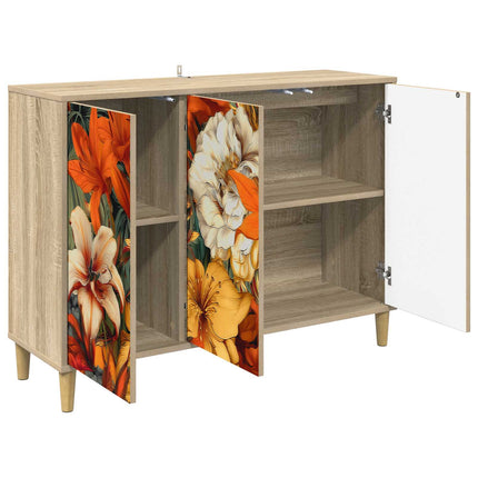 Sideboard GENNEP Sonoma-ek 102 x 33 x 75 cm Konstruerat trä