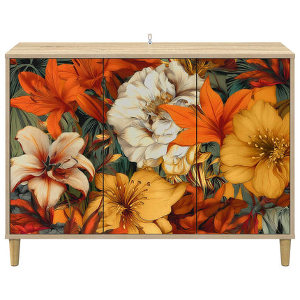 Sideboard GENNEP Sonoma-ek 102 x 33 x 75 cm Konstruerat trä