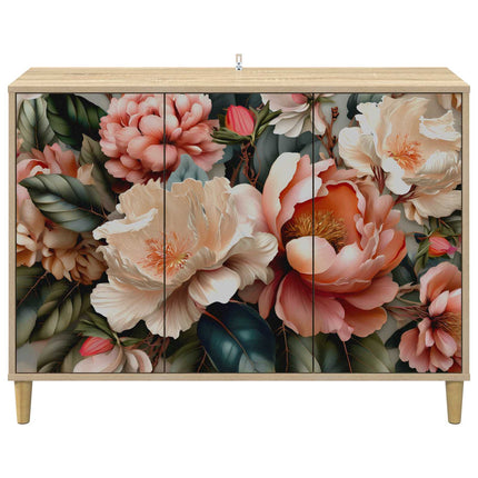 Sideboard BORNE Sonoma-ek 102 x 33 x 75 cm Konstruerat trä