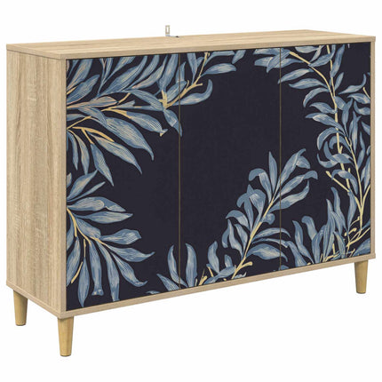 Sideboard DOKKUM Sonoma-ek 102 x 33 x 75 cm Konstruerat trä