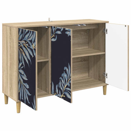 Sideboard DOKKUM Sonoma-ek 102 x 33 x 75 cm Konstruerat trä