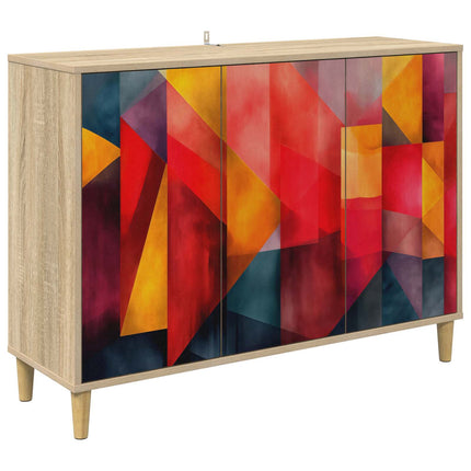 Sideboard HEESCH Sonoma-ek 102 x 33 x 75 cm Konstruerat trä