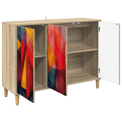 Sideboard HEESCH Sonoma-ek 102 x 33 x 75 cm Konstruerat trä