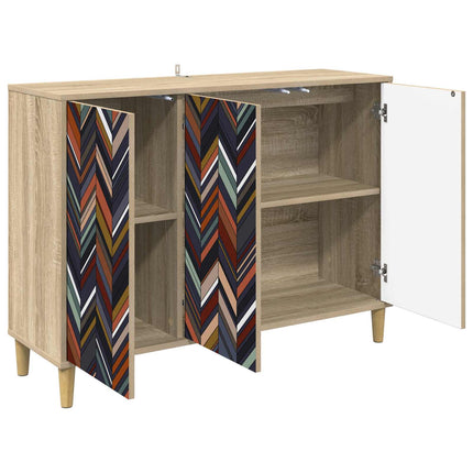 Sideboard OMMEN Sonoma-ek 102 x 33 x 75 cm Konstruerat trä