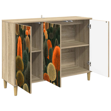 Sideboard ZAANDAM Sonoma-ek 102 x 33 x 75 cm Konstruerat trä